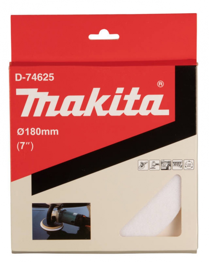Makita d-74625 tampone velcrato 180 mm in feltro per lucidare - dettaglio 3