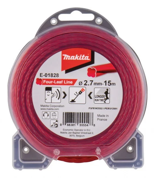 Makita  filo di nylon four-leaf rosso 2,7 mm - dettaglio 1