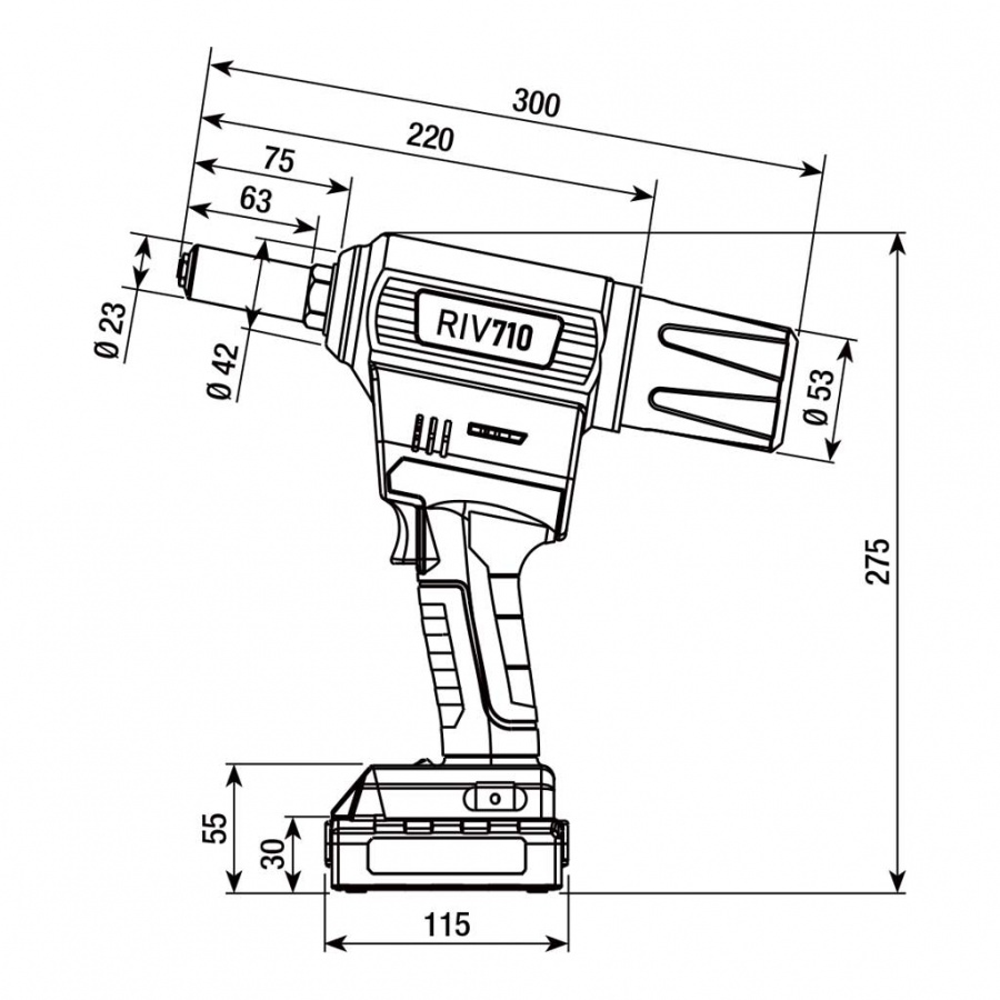 Rivit riv710 rivettatrice brushless a batteria 18v - dettaglio 2