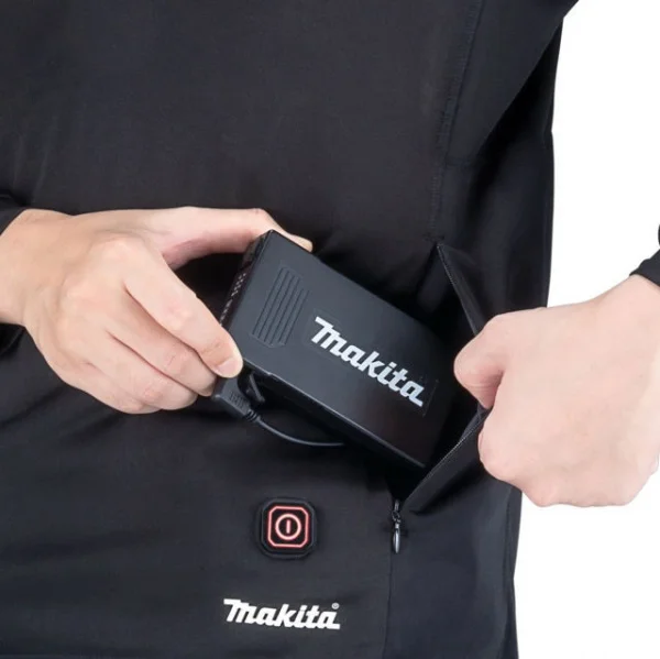 Makita dcx201a maglia termica cxt - lxt con zip e powerbank - dettaglio 5