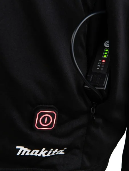 Makita dcx201a maglia termica cxt - lxt con zip e powerbank - dettaglio 7