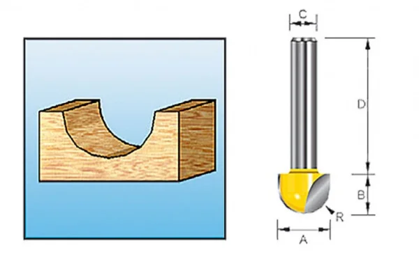 Makita  fresa sferica con gambo 8 mm - dettaglio 2