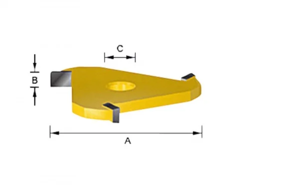 Makita  tagliente fresa a tre ali per gambi 8 mm - dettaglio 1