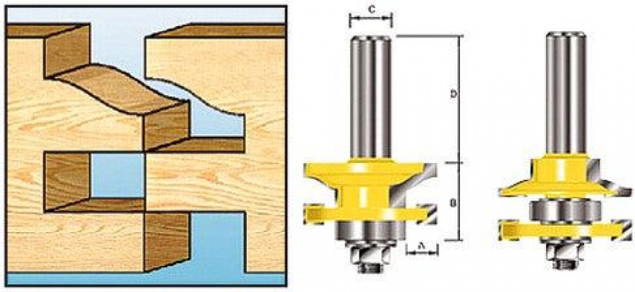 Makita D-11922 Fresa classica per incastri reversibili gambo 8 mm ...