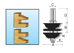 Makita d-11950 fresa a due binari ad ogiva romana 12 mm - dettaglio 1