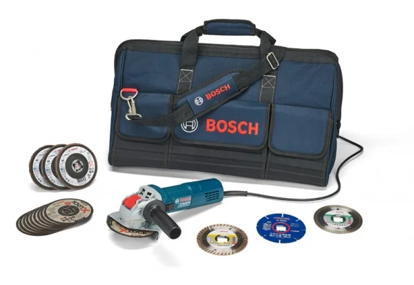 Bosch KIT GWX 750-115 Kit smerigliatrice angolare X-Lock con dischi 115 mm