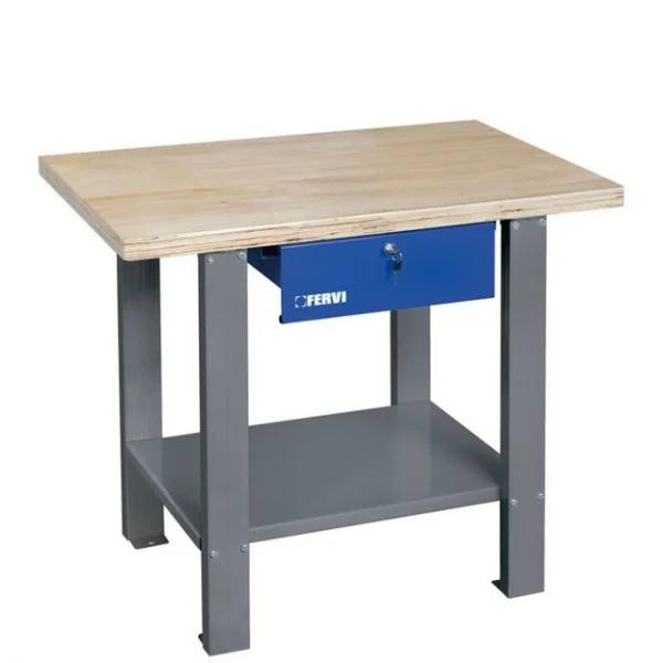 Fervi b022/10 banco da lavoro di legno in kit di montaggio con cassetto - dettaglio 1