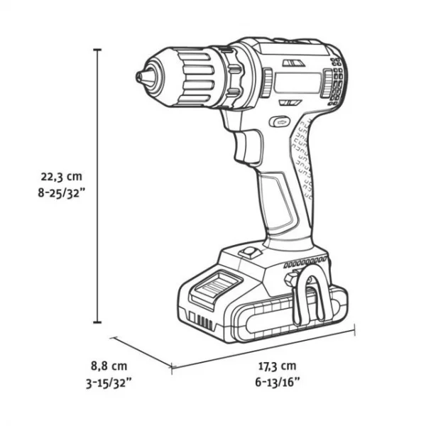 Fervi fb20cd3ab-b trapano avvitatore brushless 20 v senza batteria - dettaglio 2