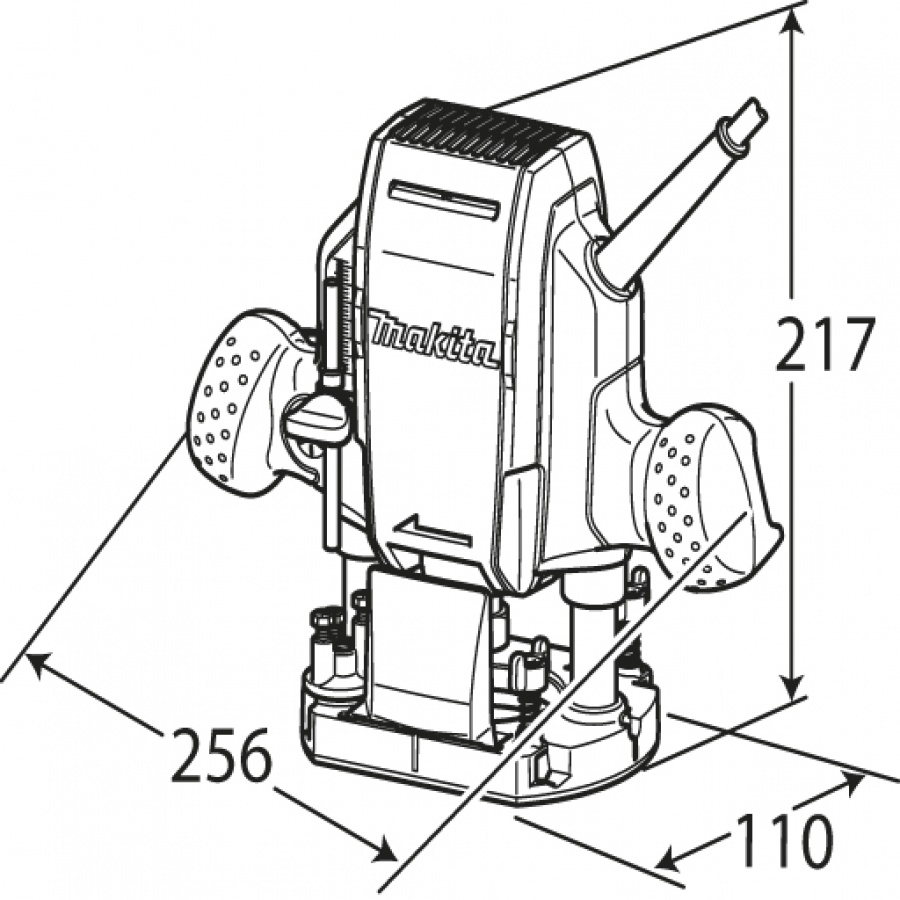 Disegno Fresatrice verticale 900W Makita RP0900