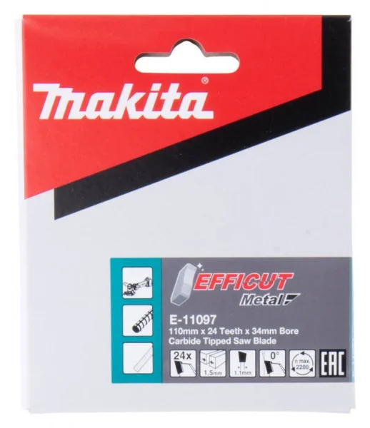 Makita e-11097 efficut lama tct 110x34 mm da metallo per tagliatondini dsc251 - dettaglio 2