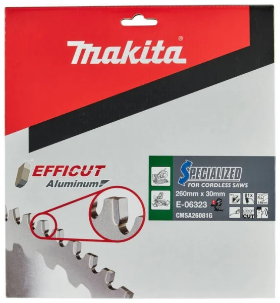 Makita e-06323 efficut lama tct per troncatrici 260x30 mm per alluminio - dettaglio 3