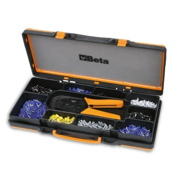 Beta 1606A/C9 Pinza per capicorda a tubetto con assortimento 450 Pz.