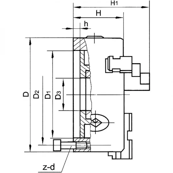 Fervi m078a/160/d1-4 mandrino camlock autocentrante di precisione a 3+3 griffe - dettaglio 3