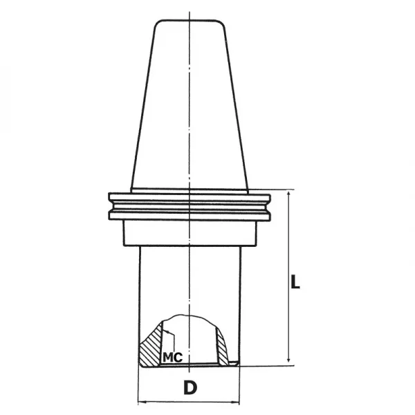 Fervi 2/1a40 mandrino porta frese a gambo conico din 69871/a - dettaglio 2