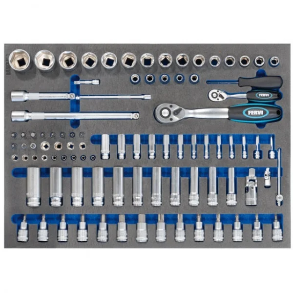 Fervi c960/cc04 cassettiera mobile 7 cassetti con assortimento 219 pz. - dettaglio 3