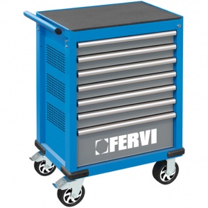 Fervi c960c3c cassettiera mobile 7 cassetti con assortimento 235 pz. - dettaglio 1