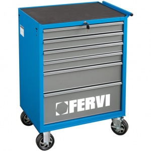 Fervi c900c3c cassettiera mobile 6 cassetti con assortimento 235 pz. - dettaglio 1