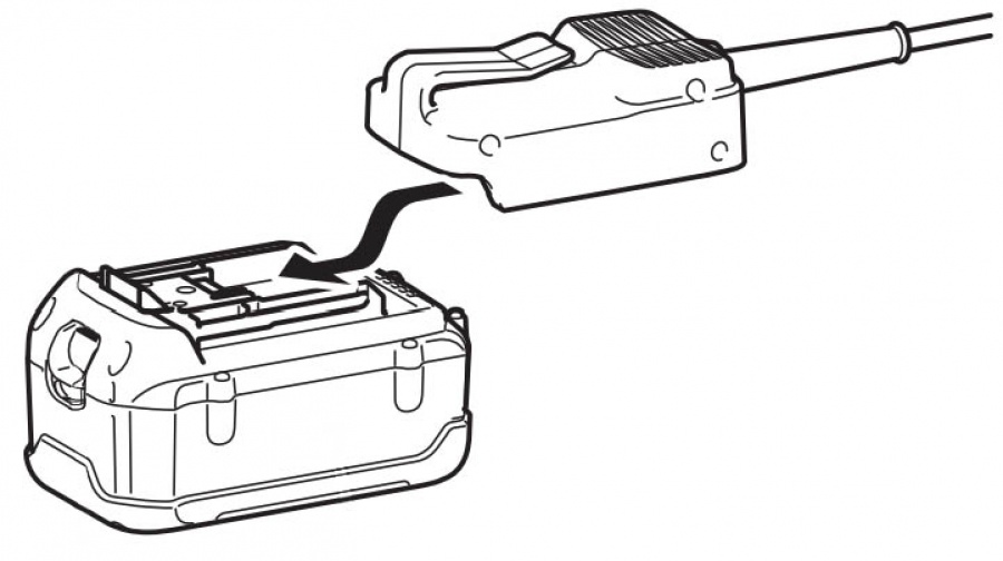 Dettaglio batteria abbacchiatore Makita BHL360