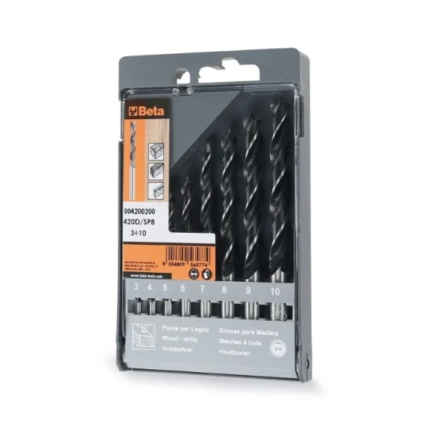Beta 420d/sp8 set di punte elicoidali per legno a due taglienti 8 pz. 004200200 - dettaglio 3