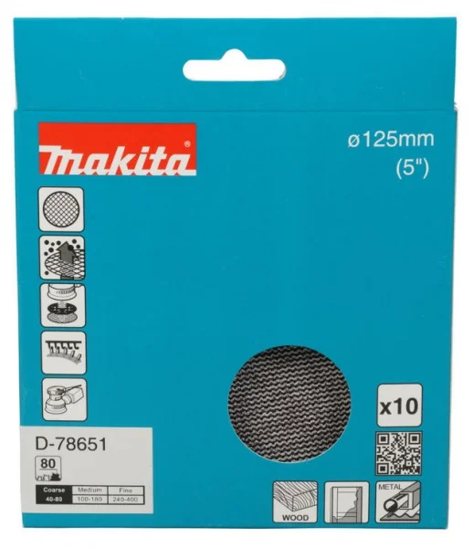 Makita  abrasivo con supporto a rete 125 mm 10 pz. - dettaglio 2
