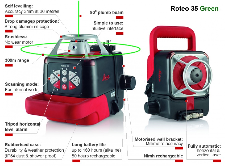 livello laser rotante leica roteo 35green