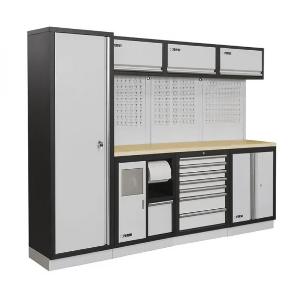 Fervi a007g/kit arredo officina modulare con utensili 290 pz. - dettaglio 1
