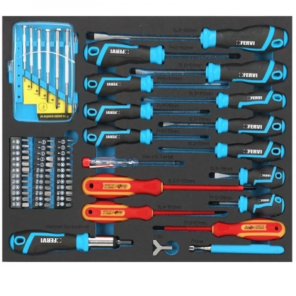 Fervi a008g/kit arredo officina modulare con utensili 290 pz. - dettaglio 5