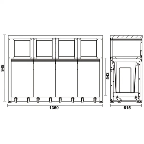 Beta c45pro 2.0 rd/w modulo fisso raccolta differenziata per arredo officina 045002240 - dettaglio 2