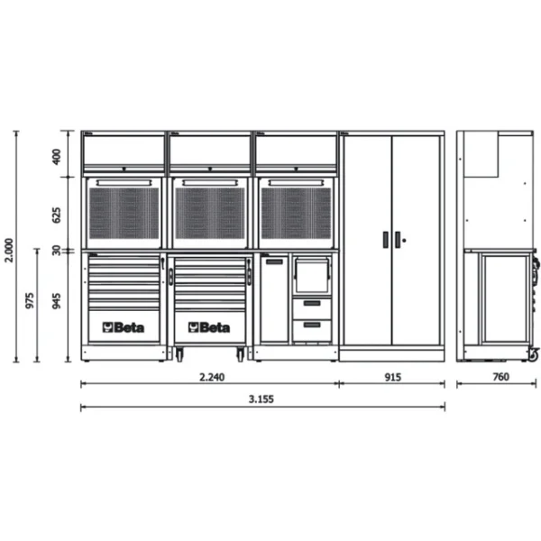 Beta rsc50 2.0 f combinazione arredo officina modulare 050001031 - dettaglio 3