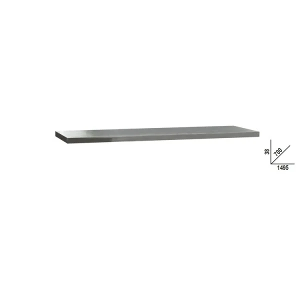 Beta rsc50 2.0 px/2-1,5mt piano di lavoro 1,5 m in mdf rivestito acciaio inox 050001131 - dettaglio 1