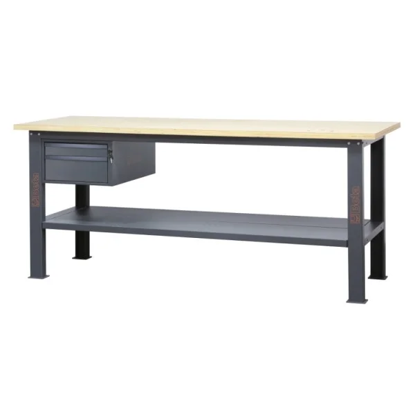 Beta c58bc-w2,1 2c/a banco da lavoro con piano in legno 2,1 m e 2 cassetti - dettaglio 1