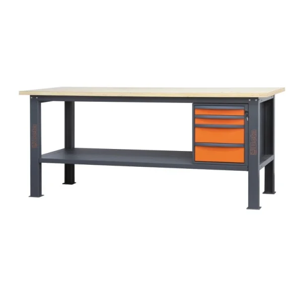 Beta c58bc-w2,1 4c/o banco da lavoro con piano in legno 2,1 m e 4 cassetti - dettaglio 1