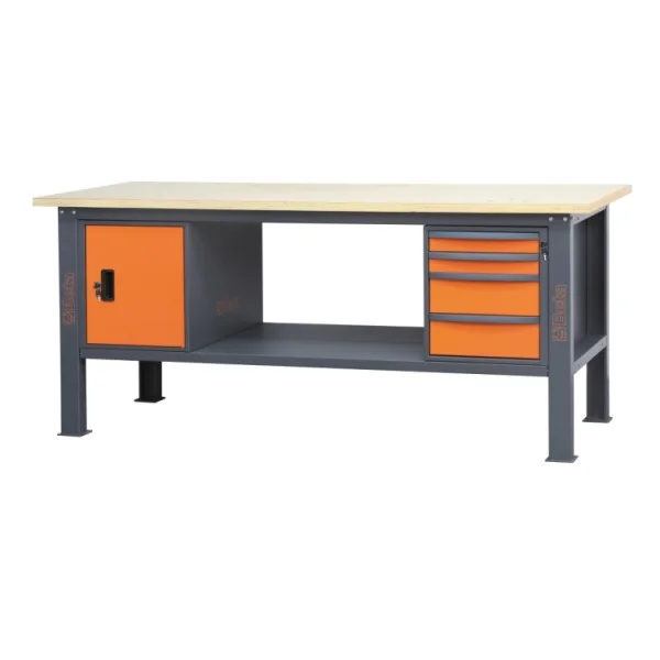 Beta c58bc-w2,1 4ca/o banco da lavoro con piano in legno 2,1 m cassetti e anta - dettaglio 1