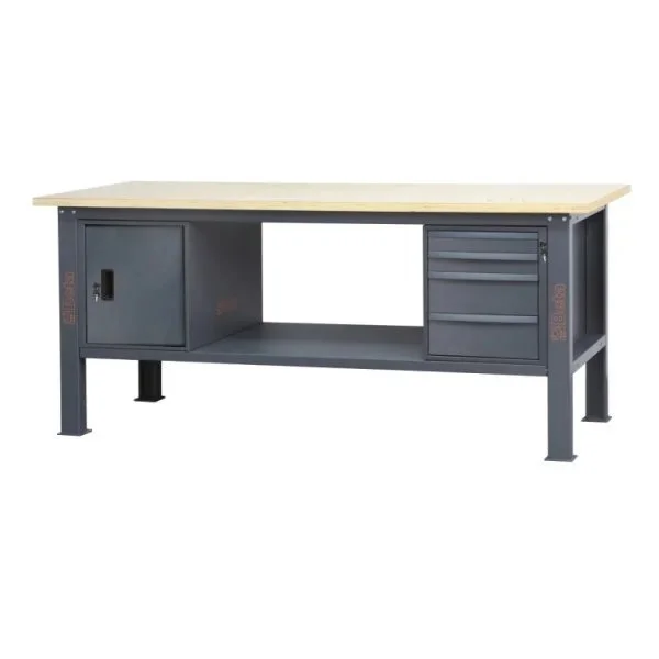 Beta c58bc-w2,1 4ca/a banco da lavoro con piano in legno 2,1 m cassetti e anta - dettaglio 1