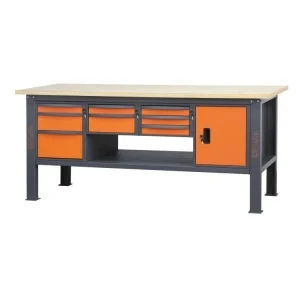 Beta c58bc-w2,1 8ca/o banco da lavoro con piano in legno 2,1 m cassetti e anta - dettaglio 1