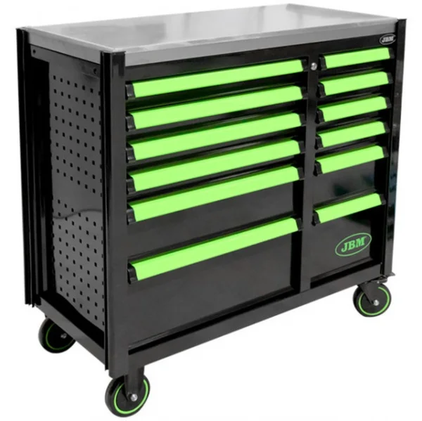 Jbm 53868 cassettiera portautensili verde con 12 cassetti - dettaglio 1