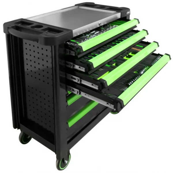 Jbm 53912 cassettiera portautensili verde xl con 7 cassetti - dettaglio 2