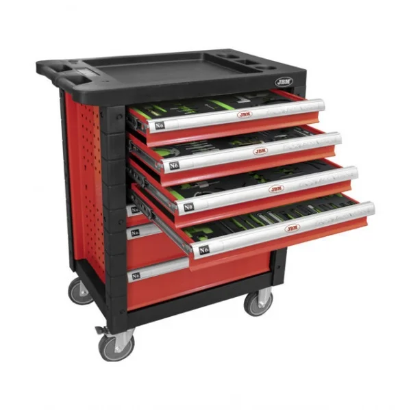 Jbm 53952 cassettiera rossa 7 cassetti con attrezzi - dettaglio 3