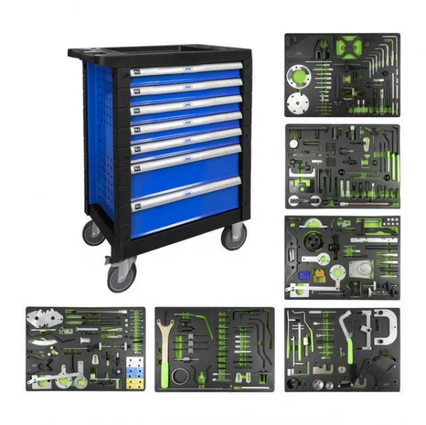 Jbm 54501 cassettiera blu 7 cassetti speciale kit di messa in fase - dettaglio 1