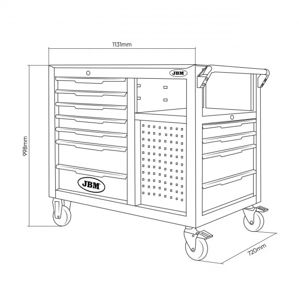 Jbm 54509 cassettiera portautensili con 11 cassetti - dettaglio 7