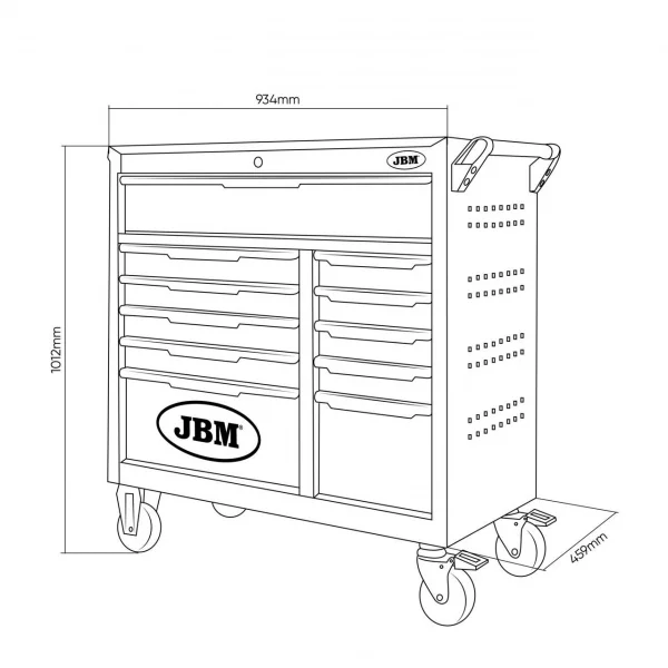 Jbm 54511 cassettiera porta attrezzi a 11 cassetti - dettaglio 7