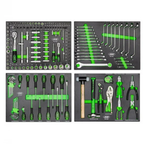 Jbm 54553 cassettiera utensili 7 cassetti uguali verde - dettaglio 3