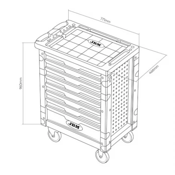 Jbm 54718 cassettiera attrezzi a 8 cassetti con 289 pz. - dettaglio 7