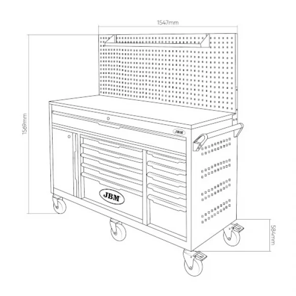 Jbm 54724 cassettiera 11 cassetti con attrezzi - dettaglio 2