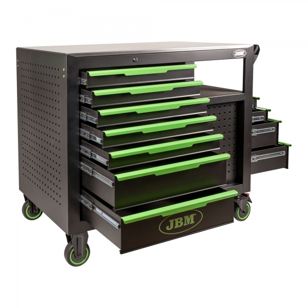 JBM 54747 Cassettiera portautensili 7 cassetti frontali 4 laterali con utensili 331 Pz. - 54747