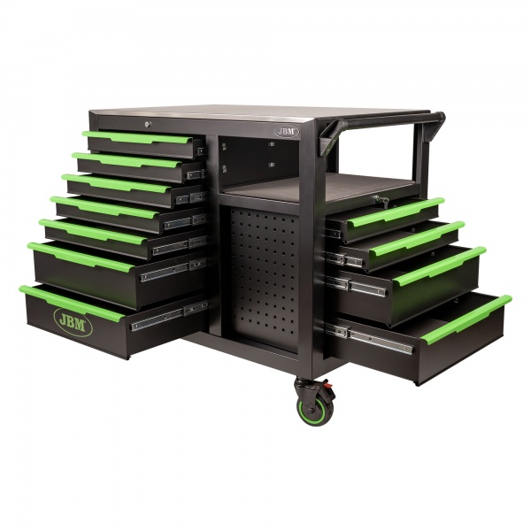 JBM 54747 Cassettiera portautensili 7 cassetti frontali 4 laterali con utensili 331 Pz. - 54747