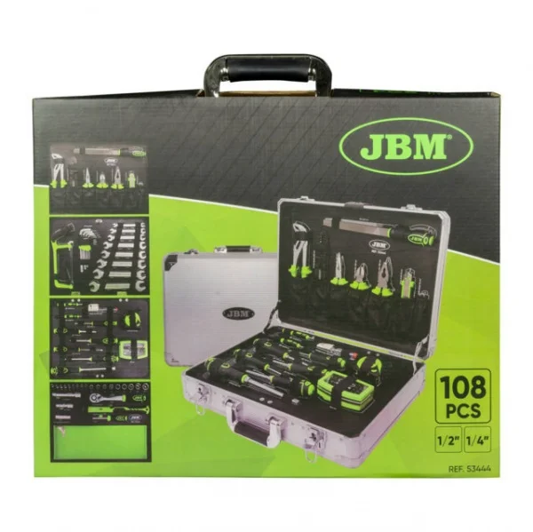 Jbm 53444 valigetta in alluminio con assortimento 108 pz. - dettaglio 5