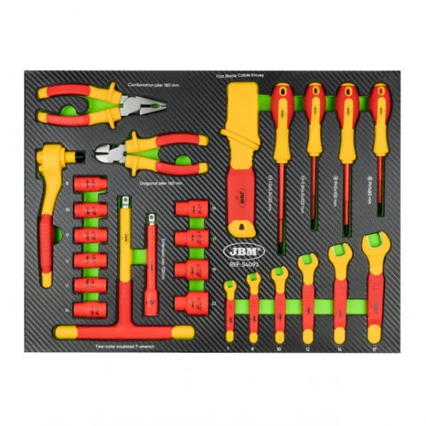JBM 54093 Termoformato morbido con utensili isolati 26 Pz.