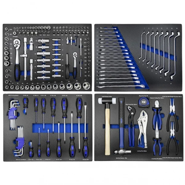 JBM 43708A Set di 4 termoformati con utensili blu 172 Pz.