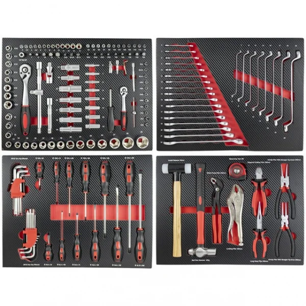 JBM 43708R Set di 4 termoformati con utensili rosso 172 Pz.